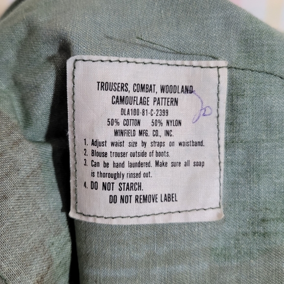 US Army Military camouflage trousers combat woodland canvas cargo pants - Picture 7 of 9